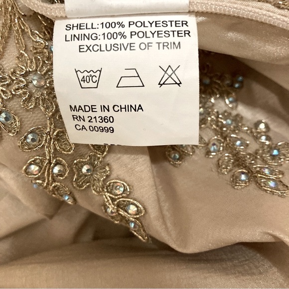 Champagne Sequined Gown Morilee By Madeline Gardner - Size 2 - Picture 9 of 16